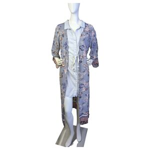 Angie Floral Duster Kimono Open Front |Longline Boho Festival | Size M